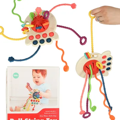 Obrázek produktu pro KIK - Montessori smyslová hračka kousátko pro děti červená