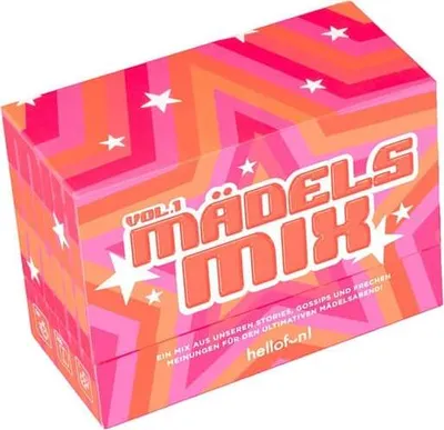 Produktbild von HELLOFUN, Mädels Mix Vol. 1, Partyspiel mit Geständnissen und lustigen Challenges, ideal für den perfekten Junggesellinnenabschied, Für 3 Spieler ab 18 Jahren