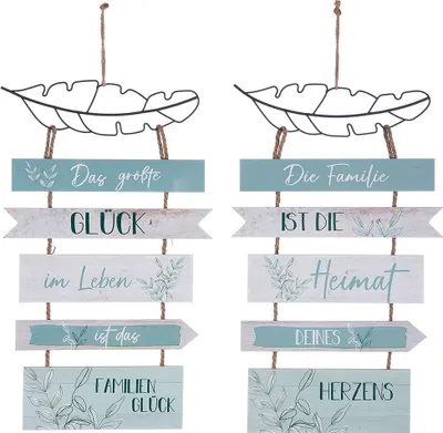 Zdjęcie produktu dla Gilde Hänger, "Familie", Spruch, MDF, grün, L. 0.5 cm, B. 27 cm, H. 45 cm 51243 4063387512432 2 Stück (2-fach sortiert)