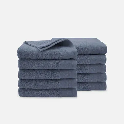 Imagen del producto de Juego de 10 toallas de algodón suave Unyqoos® Walra, 60 x 110 cm, 100% algodón, 550 g/m², calidad hotelera, color índigo