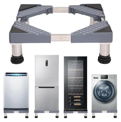 Produktbild von Waschmaschinen Sockel Untergestell verstellbar für Kühlschrank Trockner Gefrierschrank 320kg 42-65cm Edelstahl Kunststoff Grau
