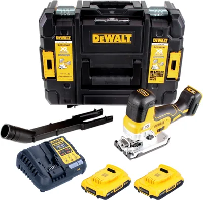 Produktbild von DeWalt DCS 335 D2 Akku Stichsäge 18V + 2x Akkus 2,0 Ah + 1x Schnellladegerät in TSTAK