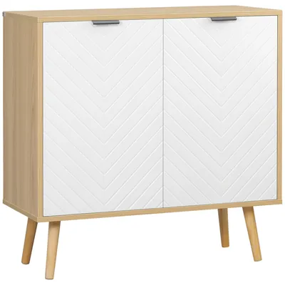 Immagine prodotto di Mobile Multiuso 2 Ante 77x35x77,5 cm in Truciolato e Legno di Pino Bianco