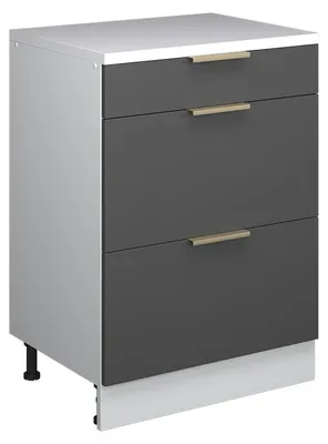 Obrázek produktu pro Skříň do podkroví Vicco Rion Antracitově zlatý 60 x 81.6 cm bez šikminy se 3 zásuvkami, Model 60780