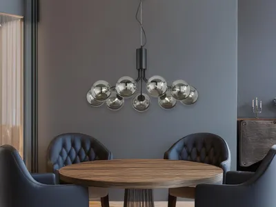Produktbild von LED Pendellampe mehrflammig Schwarz Lampenschirme Rauchglas - EsstischLampen