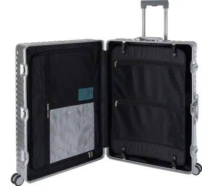 Produktbild von Travelhouse Tokyo Alu Reisekoffer Silber S-55cm & XL-78cm Hartschalenkoffer Reise Trolley Koffer Set