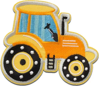 Produktbild von Traktor gelb - Aufnäher, Bügelbild, Aufbügler, Applikationen, Patches, Flicken, zum aufbügeln, Größe: 7,8 x 8,9 cm