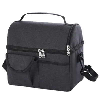 Produktbild von Lunch-Aufbewahrungstasche, großes Fassungsvermögen, doppellagiger Reißverschluss, verstärktes Griffdesign, wasserdichte, wärmeisolierende Lunch-Tasche mit mehreren Taschen, Haushaltsbedarf