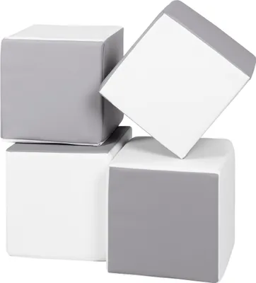 Image de Cubes set de 4 blocs en mousse Cubes set de 4 blocs en mousse (couleur : blanc,gris)