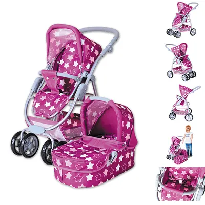 Produktbild von Puppenwagen Coco - star dark pink