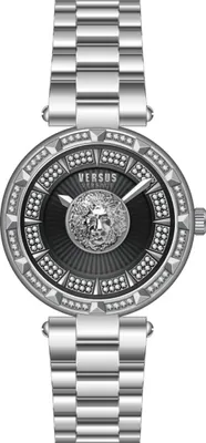 Produktbild von Versus by Versace Damen Uhr Armbanduhr Crystal Sertie VSPQ13821 Edelstahl