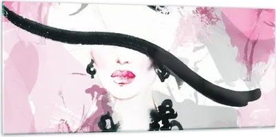 Produktbild von Bilder auf glas - Frau Abstraktion - 120x50cm - Glasbilder - Wandbilder - Kunstdruck - zum Aufhängen bereit - Wanddekoration aus Glas - Glas Bilder - Wandbild auf Glas - Einteilig - GAB120x50-3690