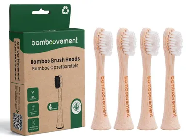 Produktbild von Bamboovement Bambus-Ersatzbürstenkopf – für Philips Sonicare Zahnbürsten (4 Stück)
