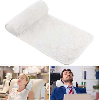 Imagen del producto de Almohada para el cuello ajustable, de felpa, 55x33x9,5 cm, para sillones con reposabrazos