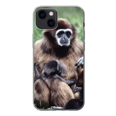 Produktbild von MuchoWow® Handyhülle Schutzhülle Hülle für iPhone 13 mini Affe - Pflanzen - Jung Silikon Softcase Handy Hülle - Softcase