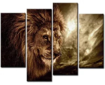Image de Lion toile tableaux muraux 4-pièces salon chambre déco moderne