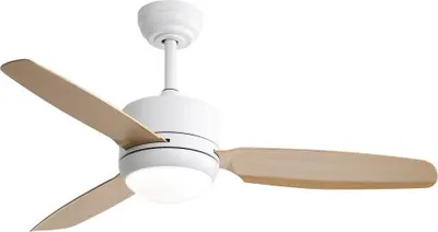 Produktbild von Deckenventilator 116.8x116.8x54 cm Weiss 46 Zoll Mit LED Licht 3 ABS Fluegel 6 Geschwindigkeiten DC Motor Fernbedienung Fuer Schlafzimmer