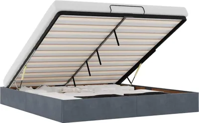 Obrázek produktu pro vidaXL Osmanská postel bez matrace tmavě šedá 160x200 cm sametová