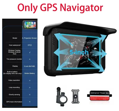 Zdjęcie produktu dla Nawigacja samochodowa z 5-calowym ekranem dotykowym, bezprzewodowym Apple CarPlay i Android Auto, wyposażona w podwójną kamerę