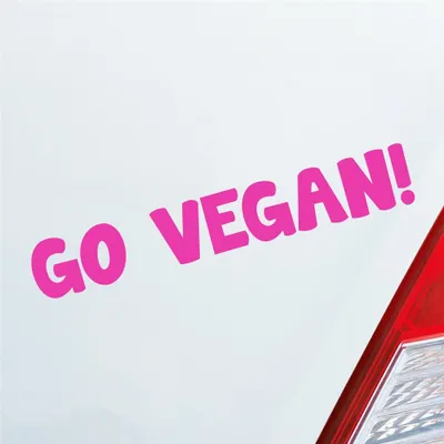 Produktbild von Auto Aufkleber Go Vegan! Werde Veganer ! Tierliebe Love Car 19x3 cm Pink Sticker Heckscheibenaufkleber