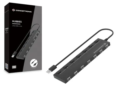 Produktbild von Conceptronic HUBBIES08B 7-Port-USB-2.0-Hub