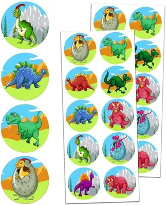 Produktbild von Famanu Dinosaurier Aufkleber 200 Stück - 10 Einzigartige Designs - Für Kinder