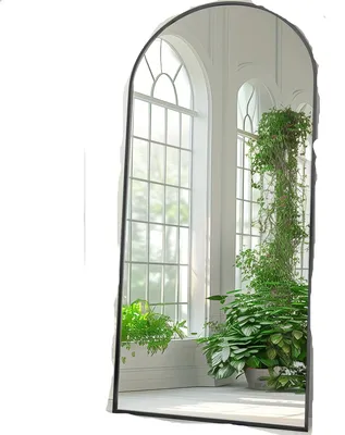 Produktbild von Spiegel für den Flur – Stehender Spiegel – Großer Spiegel – Ganzkörperspiegel – Gebogener Spiegel – 179 cm x 65 cm