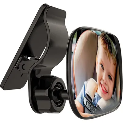 Image de Miroir de siège arrière pour bébé, rotatif à 360°, résistant aux chocs, compatible avec la plupart des voitures