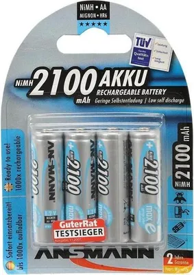 Imagen del producto de Ansmann 5035052, 1x4, batería recargable NiMH, tipo Mignon AA, 2100 mAh