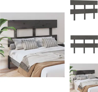 Produktbild von vidaXL Kopfteil Grau 144x3x81 cm Massivholz Kiefer -  Kopf- & Fußenden
