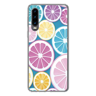Produktbild von MuchoWow® Handyhülle Schutzhülle Hülle für Huawei P30 Obst - Grapefruit - Tropisch Silikon Softcase Handy Hülle - Kartenbesitzer - Geburtstag Teenager