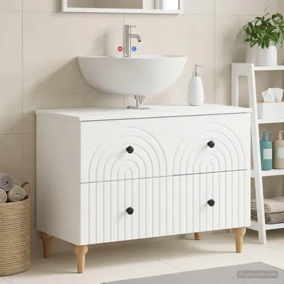 Immagine prodotto di Maison Exclusive - Mobile lavabo ALKMAAR, bianco, 82 x 41 x 59 cm, realizzato in materiale composito di legno