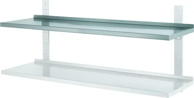 Produktbild von Bartscher Edelstahl Wandbord | HxBxT 2,7x60x35,5cm | Traglast 100kg | ohne Konsolen & Verstellschienen