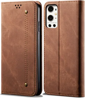 Obrázek produktu pro OnePlus 9 Pro Pouzdro, Kožené Peněženkové Pouzdro s Magnetickým Uzavíráním a Stojánkem pro OnePlus 9 Pro Hnědý