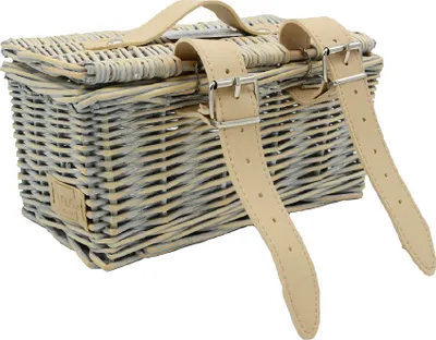 Produktbild von UNUS Fahrradkorb Fahrradtasche Weidenkorb Fahrrad vorne Lenker klein grau