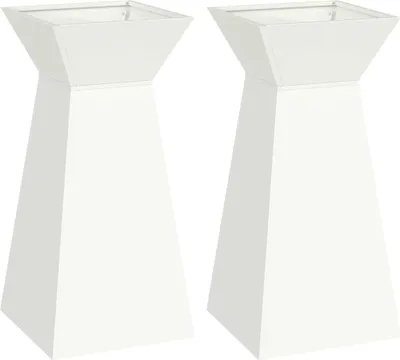 Zdjęcie produktu dla vidaXL Sadzarka kolumnowa 2 szt. biała 35 x 35 x 73 cm