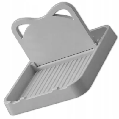 Image de EDIBAZZAR | Rangement de cuisine avec support pour couvercles de casseroles et ustensiles de cuisine, support pliable, gris