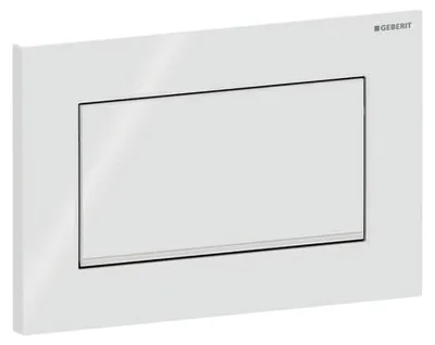 Produktbild von Geberit Sigma10 Betätigungsplatte, eckig, Spül-Stopp-Sp. verschr., weiß glänzend/ chrom glänzend
