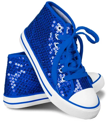Produktbild von Pailletten Sneaker High Top in 17 Farben für Party, Festival & Kostüm | Blau, 39