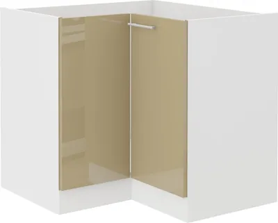 Zdjęcie produktu dla Szafka narożna dolna LAJLA – 90 x 90 cm, cappuccino/biała