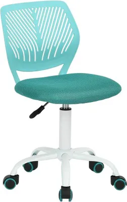 Zdjęcie produktu dla Ergonomiczne krzesło biurowe z składanymi podłokietnikami - turkusowe