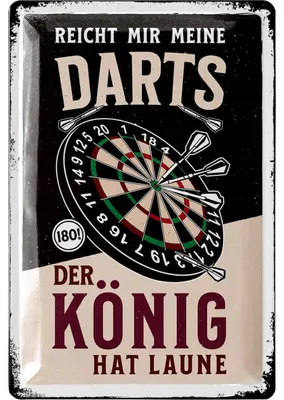 Produktbild von LANOLU Retro Blechschild Dart, Bar, Kneipen und Partykeller Dekoration, Irish Pub Deko Geschenk Männer, Darts Metallschild VIP LOUNGE