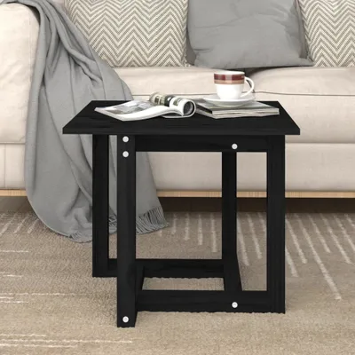 Produktbild von vidaXL Couchtisch Schwarz 50x50x45 cm Massivholz Kiefer - Couchtisch - Couchtische - Beistelltisch - Sofatisch