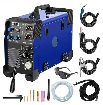Imagen del producto de Máquina de soldar MIG/MMA/TIG de 200 amperios - 200 vatios - Multifunción - Inversora - Para acero y aluminio