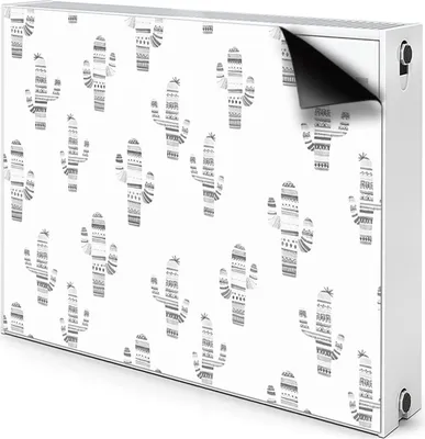 Obrázek produktu pro Magnet Radiator Magnet Mat kryt radiátoru kryt radiátoru topení 80x60 cm - kaktusy, černá a bílá