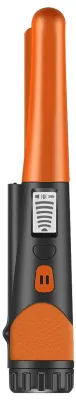 Obrázok produktu pre Detektor kovov, prenosný vysoko citlivý detektor, LED displej s jedným tlačidlom, zlatý s tkaným puzdrom (oranžový)
