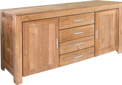 Produktbild von Teako Design Sideboard Nacka Teakholz Massiv Wetterfest 180x90x50 cm