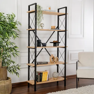 Produktbild von Skye Decor, Elysian - Oak, Black, Bücherregale, Eiche, 90 x 180 x 33,5 cm