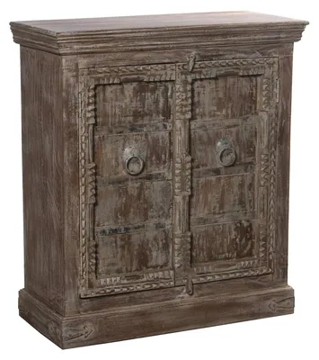 Eingangstisch mit 2 Türen, Holz, 90x40x101 cm, braun