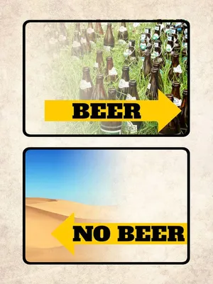 Produktbild von vianmo Holzschild 40x30 cm Bild Beer No Beer Bier